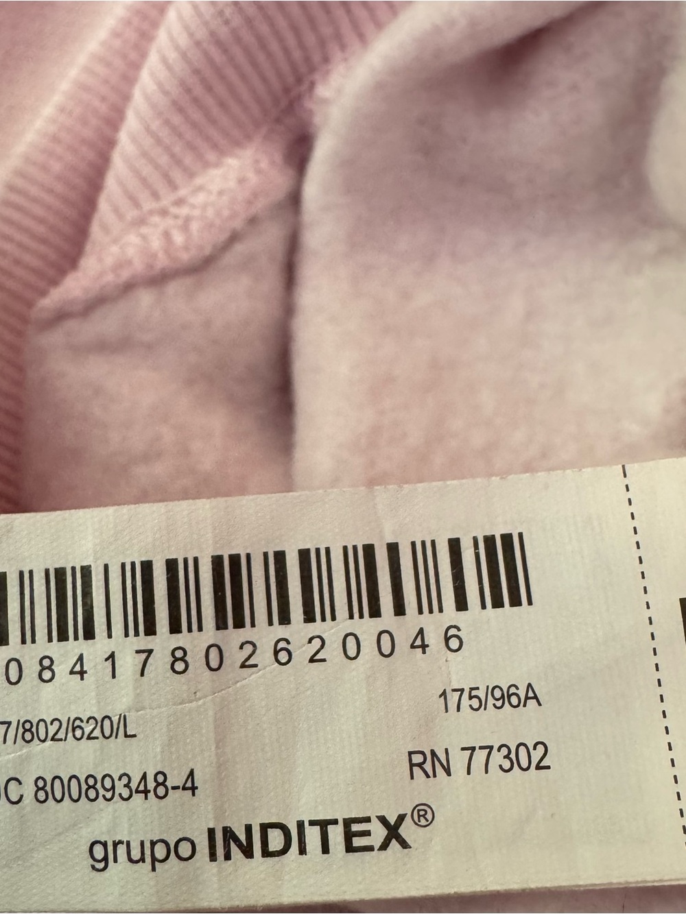 Zara Oversized Fleece Sweatshirt Blush Pink Boxy Crewneck Dolman Sleeve L - Picture 6 of 6